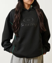 パイピング メタルプリント パーカー / Piping Metal Printed Hoodie