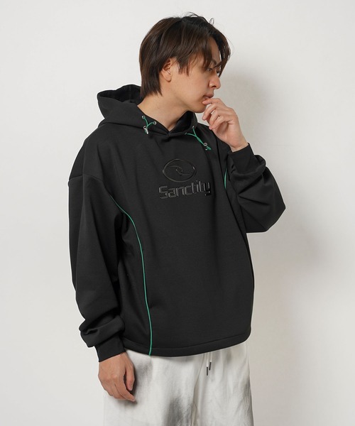 1111clothing(ワンフォークロージング)の「パイピング メタルプリント パーカー / Piping Metal Printed Hoodie(パーカー・メンズ・ブラック/オフホワイト・M/L)」の18枚目の写真