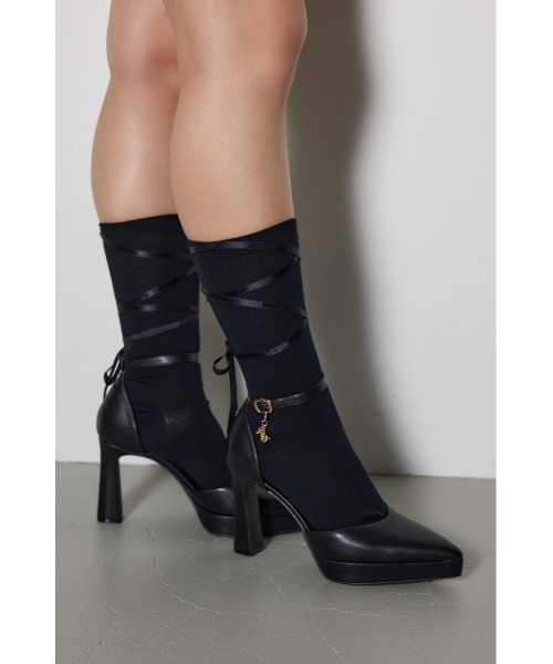 rienda（リエンダ）の「ニュアンスリボンソックス（ソックス/靴下・レディース・ブラック・FREE）」の9枚目の写真