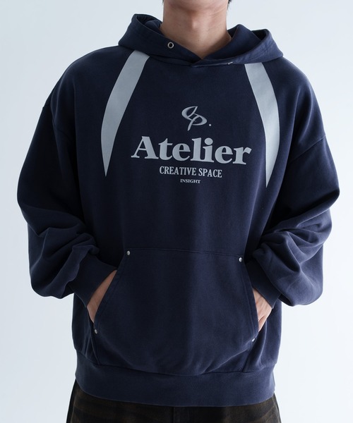 epnok（エプノック）の「【EPNK】Rivet pigment hoodie / リベットピグメントフーディー（パーカー・メンズ・ブラック/ネイビー・SMALL/MEDIUM/LARGE）」の15枚目の写真