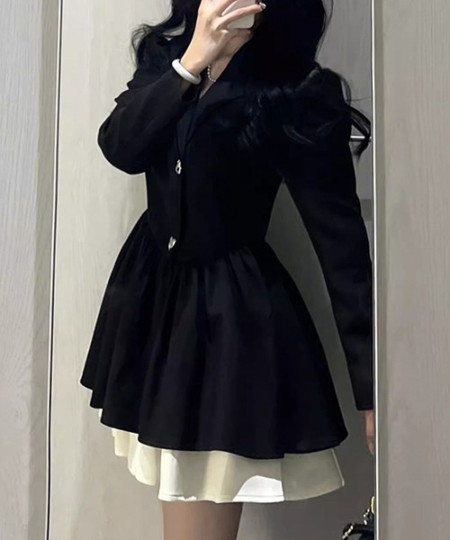 gossip!ロサンゼルス(ゴシップロサンゼルス)の「YUGA フレンチチュチュ スーツ風スカート(スカート・レディース・ブラック・L/M)」の6枚目の写真