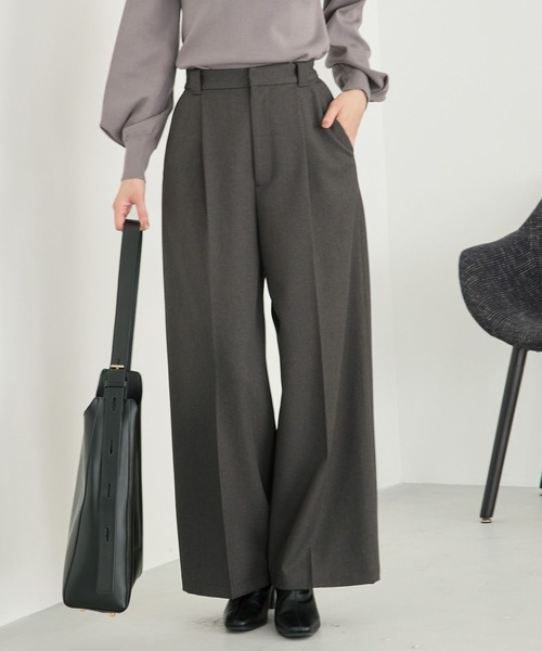 Andemiu（アンデミュウ）の「【LサイズWEB限定】タックワイドパンツ