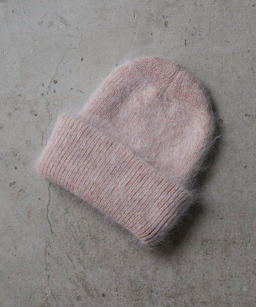 RAY CASSIN（レイカズン）の「アンゴラビーニー（ハット・レディース・ベージュ/オレンジ/チャコールグレー・FREE）」の4枚目の写真