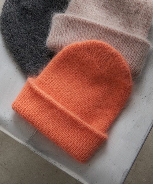 RAY CASSIN（レイカズン）の「アンゴラビーニー（ハット・レディース・ベージュ/オレンジ/チャコールグレー・FREE）」の3枚目の写真
