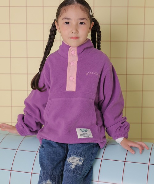 LEPSIM(レプシィム)の「【KIDS】【DISCUS/ディスカス】配色プルオーバー 131518(Tシャツ/カットソー・レディース・ライトグリーン/オレンジ/ライトパープル/グレー・130)」の4枚目の写真