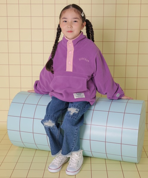LEPSIM(レプシィム)の「【KIDS】【DISCUS/ディスカス】配色プルオーバー 131518(Tシャツ/カットソー・レディース・ライトグリーン/オレンジ/ライトパープル/グレー・130)」の12枚目の写真