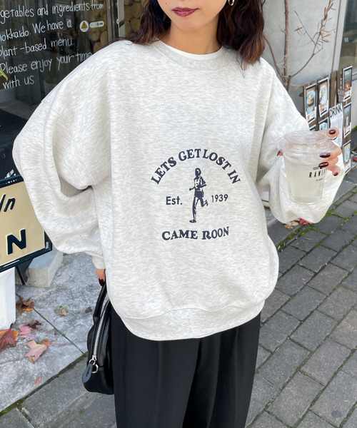 Chillfar(チルファー)の「アソートデザインロゴスウェット(スウェット・レディース・ネイビー系1/レッド系1/アイボリー系2/グレー系1/アイボリー系1/ブルー系1/ネイビー系2/ブルー系/オートミール/ネイビー/ネイビー系/アイボリー系/グレー系/杢グレー/グリーン系/ボルドー/ホワイト/レッド系・FREE)」の9枚目の写真