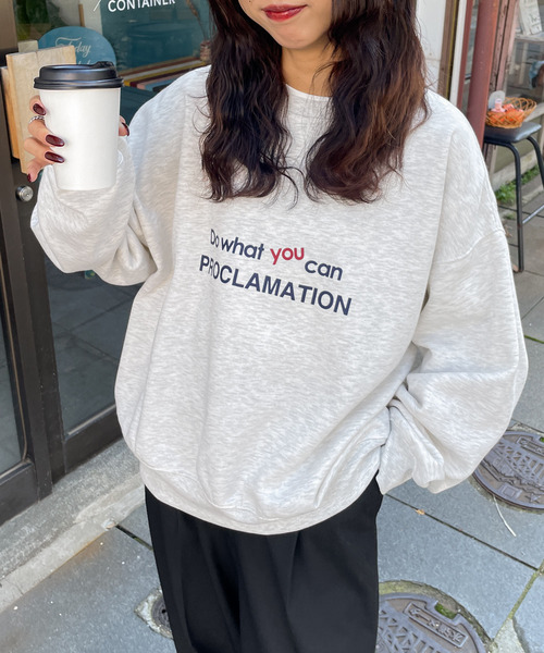 Chillfar(チルファー)の「アソートデザインロゴスウェット(スウェット・レディース・ネイビー系1/レッド系1/アイボリー系2/グレー系1/アイボリー系1/ブルー系1/ネイビー系2/ブルー系/オートミール/ネイビー/ネイビー系/アイボリー系/グレー系/杢グレー/グリーン系/ボルドー/ホワイト/レッド系・FREE)」の6枚目の写真