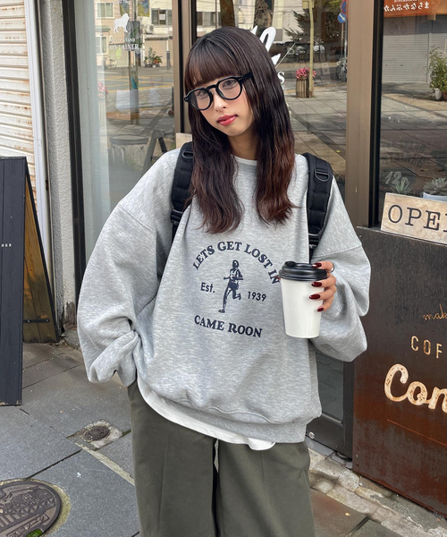 Chillfar(チルファー)の「アソートデザインロゴスウェット(スウェット・レディース・ネイビー系1/レッド系1/アイボリー系2/グレー系1/アイボリー系1/ブルー系1/ネイビー系2/ブルー系/オートミール/ネイビー/ネイビー系/アイボリー系/グレー系/杢グレー/グリーン系/ボルドー/ホワイト/レッド系・FREE)」の20枚目の写真