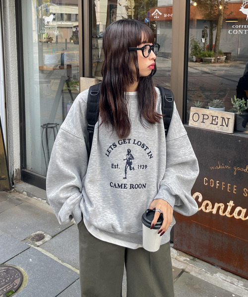 Chillfar(チルファー)の「アソートデザインロゴスウェット(スウェット・レディース・ネイビー系1/レッド系1/アイボリー系2/グレー系1/アイボリー系1/ブルー系1/ネイビー系2/ブルー系/オートミール/ネイビー/ネイビー系/アイボリー系/グレー系/杢グレー/グリーン系/ボルドー/ホワイト/レッド系・FREE)」の21枚目の写真