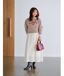 COHINA | バックフレアベロアスカート【低身長・小柄女性】(スカート)