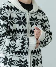 ジップアップ ニットジャケット」に該当するトップスファッション通販