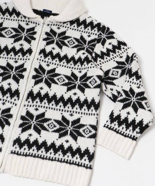 ITEMS URBANRESEARCH（アイテムズ アーバンリサーチ）の「カウチン ジップアップ ニットジャケット（ニット/セーター・メンズ・ブラック/ホワイト・LARGE/MEDIUM）」の10枚目の写真