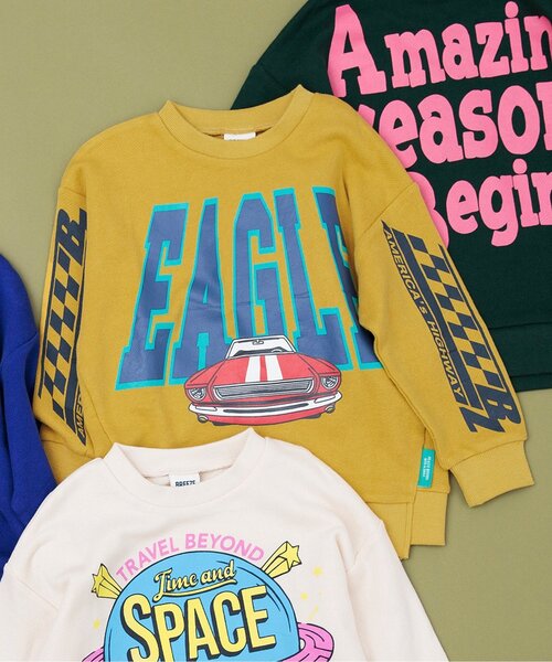 BREEZE（ブリーズ）の「【WEB限定】ストリートトレーナー（スウェット・キッズ・ピンク/グリーン/イエロー/オフホワイト/ブルー/ブラック・100/90/130/140/150/110/120）」の5枚目の写真