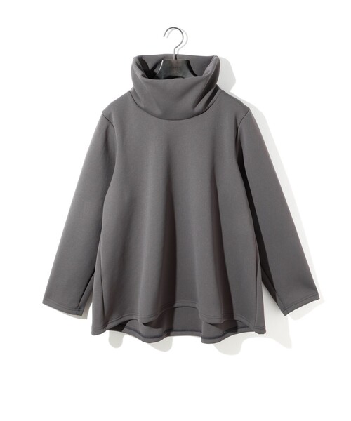 【セール】MIDIUMISOLID for Ladies ダブルニットハイネックロングプルオーバー（RELAX)（Tシャツ/カットソー）｜MIDIUMISOLID（ミディウミソリッド） 6,314円