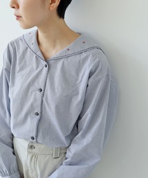 PAR ICI | カントリー刺繍 セーラーブラウス(シャツ/ブラウス)