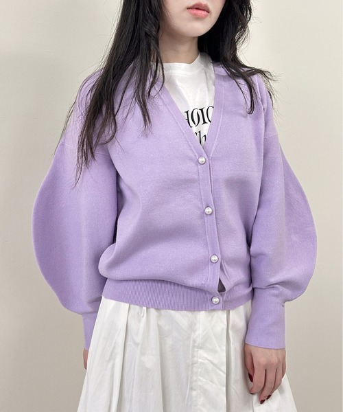 ボリュームスリーブカーディガン LILL（リル） カーディガン ルーズシルエットロールアップボリューム