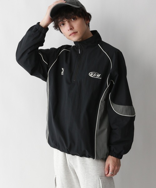 RAGEBLUE（レイジブルー）の「【Raidingmania】ナイロン/フリースゲームハーフジップ（スウェット・メンズ・グレー/ブラック・LARGE/MEDIUM）」の4枚目の写真