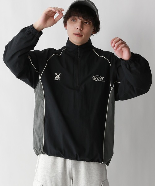 RAGEBLUE（レイジブルー）の「【Raidingmania】ナイロン/フリースゲームハーフジップ（スウェット・メンズ・グレー/ブラック・LARGE/MEDIUM）」の5枚目の写真