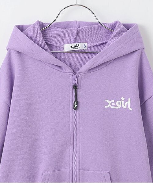 X-girl Stages（エックスガールステージス）の「バックミルズロゴジップパーカー（Tシャツ/カットソー・キッズ・ブラック/アイボリー/ラベンダー・80ｃｍ/90cm/100cm/110cm/120cm/130cm/140cm）」の7枚目の写真