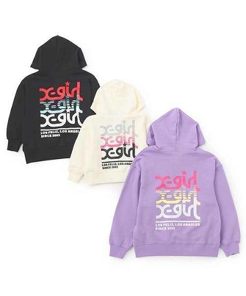 X-girl Stages（エックスガールステージス）の「バックミルズロゴジップパーカー（Tシャツ/カットソー・キッズ・ブラック/アイボリー/ラベンダー・80ｃｍ/90cm/100cm/110cm/120cm/130cm/140cm）」の14枚目の写真