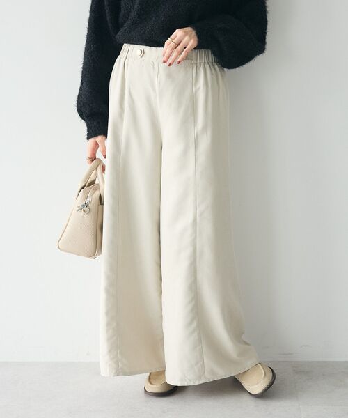 CRAFT STANDARD BOUTIQUE（クラフトスタンダードブティック）の「ピーチパネルワイドパンツ（その他パンツ・レディース・インディゴブルー/チャコールグレー/アイボリー・FREE）」の2枚目の写真