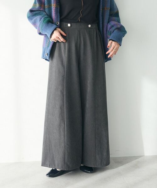 CRAFT STANDARD BOUTIQUE（クラフトスタンダードブティック）の「ピーチパネルワイドパンツ（その他パンツ・レディース・インディゴブルー/チャコールグレー/アイボリー・FREE）」の4枚目の写真