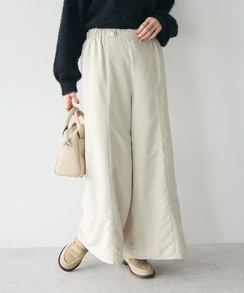 CRAFT STANDARD BOUTIQUE（クラフトスタンダードブティック）の「ピーチパネルワイドパンツ（その他パンツ・レディース・インディゴブルー/チャコールグレー/アイボリー・FREE）」の5枚目の写真