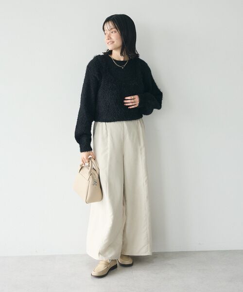 CRAFT STANDARD BOUTIQUE（クラフトスタンダードブティック）の「ピーチパネルワイドパンツ（その他パンツ・レディース・インディゴブルー/チャコールグレー/アイボリー・FREE）」の11枚目の写真