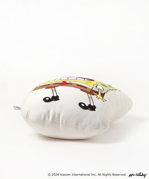 SPONGEBOB(スポンジボブ)とMOLO(マイロ)のコラボクッション スポンジボブ ダイカットクッション インテリア イエロー