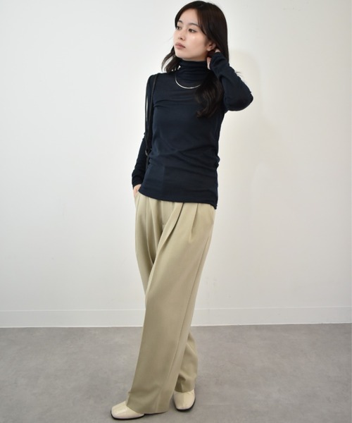 kiehtova（キエトヴァ）の「【kiehtova】/SHEER LONG TURTLE TOPS/シアー ロング タートル トップス（Tシャツ/カットソー・レディース・ブラック/ネイビー・FREE）」の15枚目の写真