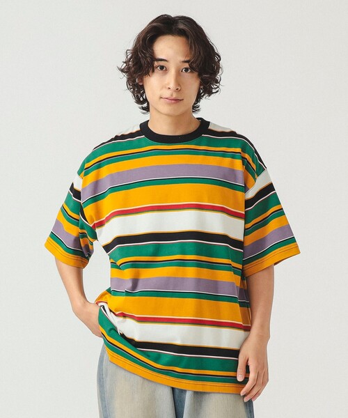BEAMS（ビームス）の「BEAMS / マルチボーダー Tシャツ（Tシャツ/カットソー・メンズ・イエロー/ライトグレー/ネイビー・XL/L/M/S）」の3枚目の写真