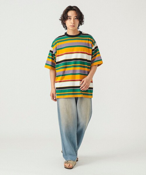 BEAMS（ビームス）の「BEAMS / マルチボーダー Tシャツ（Tシャツ/カットソー・メンズ・イエロー/ライトグレー/ネイビー・XL/L/M/S）」の20枚目の写真