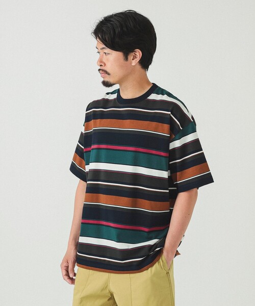 BEAMS（ビームス）の「BEAMS / マルチボーダー Tシャツ（Tシャツ/カットソー・メンズ・イエロー/ライトグレー/ネイビー・XL/L/M/S）」の8枚目の写真