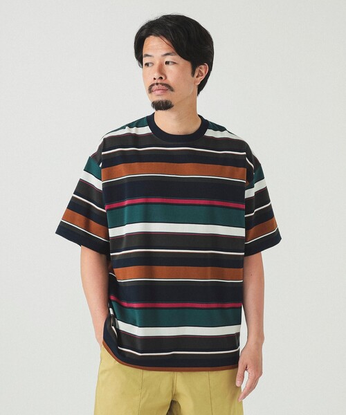 BEAMS（ビームス）の「BEAMS / マルチボーダー Tシャツ（Tシャツ/カットソー・メンズ・イエロー/ライトグレー/ネイビー・XL/L/M/S）」の9枚目の写真