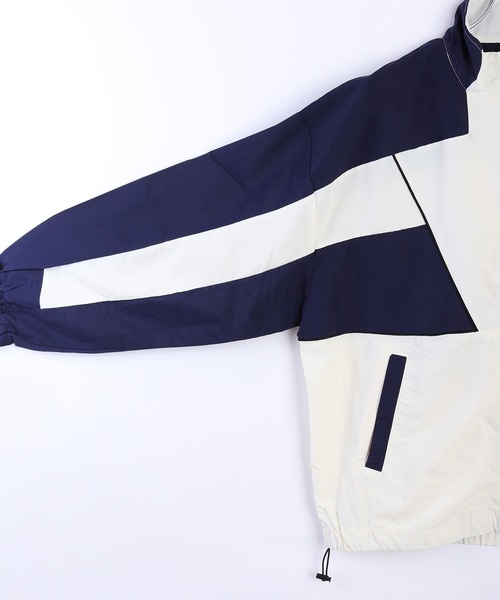 セール】レトロテイスト バイカラー切替 トラックジャケット（ナイロン