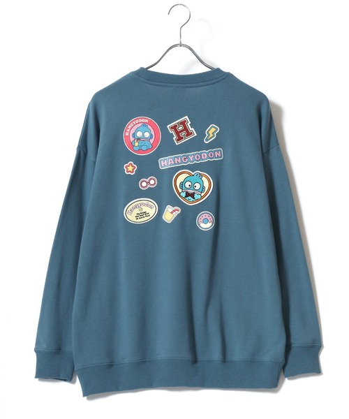 sanrio（サンリオ）の「Sanrio/サンリオ オーバーサイズ ワンポイント刺繍 バックプリント クルーネックスウェットトレーナー（スウェット・レディース・ブルーグリーン/レッド/ベージュ/パープル・M/L）」の8枚目の写真