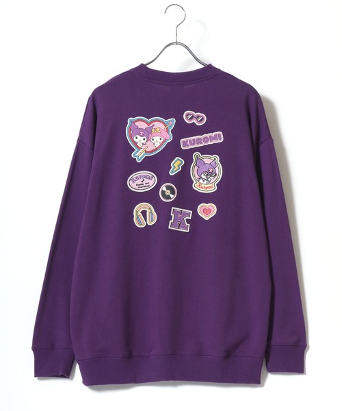 sanrio（サンリオ）の「Sanrio/サンリオ オーバーサイズ ワンポイント刺繍 バックプリント クルーネックスウェットトレーナー（スウェット・レディース・ブルーグリーン/レッド/ベージュ/パープル・M/L）」の10枚目の写真