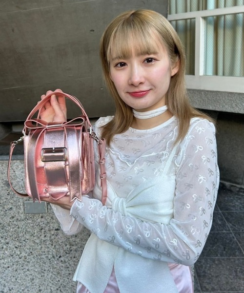 Candy Stripper(キャンディストリッパー)の「ADORABLE CANDY RIBBON SHOULDER バッグ(ショルダーバッグ・レディース・ピンクゴールド/ブラック・FREE)」の11枚目の写真