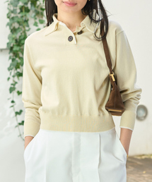 Rouge vif | カラースキームポロニットプルオーバー(ニット/セーター)