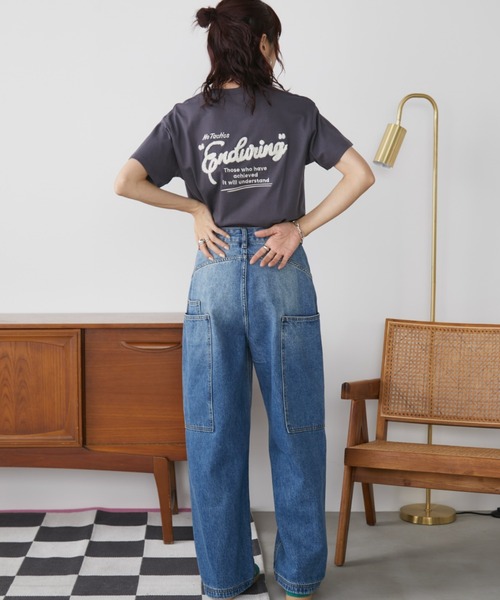 Auntie Rosa Holiday（アンティローザホリデー）の「サガラ刺繍ロゴTEE（Tシャツ/カットソー・レディース・チャコールグレー/アイボリー/ピンク・FREE）」の9枚目の写真