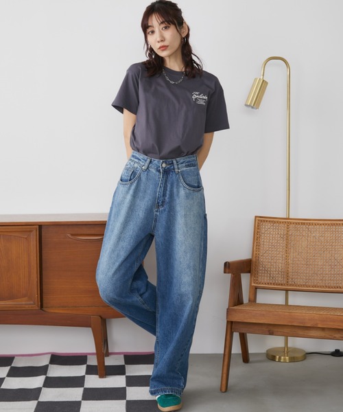 Auntie Rosa Holiday（アンティローザホリデー）の「サガラ刺繍ロゴTEE（Tシャツ/カットソー・レディース・チャコールグレー/アイボリー/ピンク・FREE）」の8枚目の写真