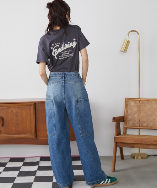 Auntie Rosa Holiday（アンティローザホリデー）の「サガラ刺繍ロゴTEE（Tシャツ/カットソー・レディース・チャコールグレー/アイボリー/ピンク・FREE）」の10枚目の写真