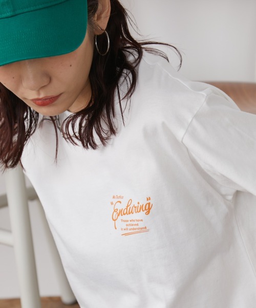 Auntie Rosa Holiday（アンティローザホリデー）の「サガラ刺繍ロゴTEE（Tシャツ/カットソー・レディース・チャコールグレー/アイボリー/ピンク・FREE）」の17枚目の写真