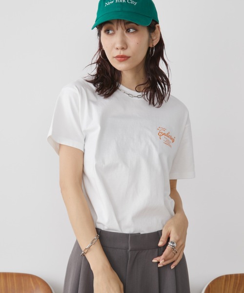 Auntie Rosa Holiday（アンティローザホリデー）の「サガラ刺繍ロゴTEE（Tシャツ/カットソー・レディース・チャコールグレー/アイボリー/ピンク・FREE）」の21枚目の写真