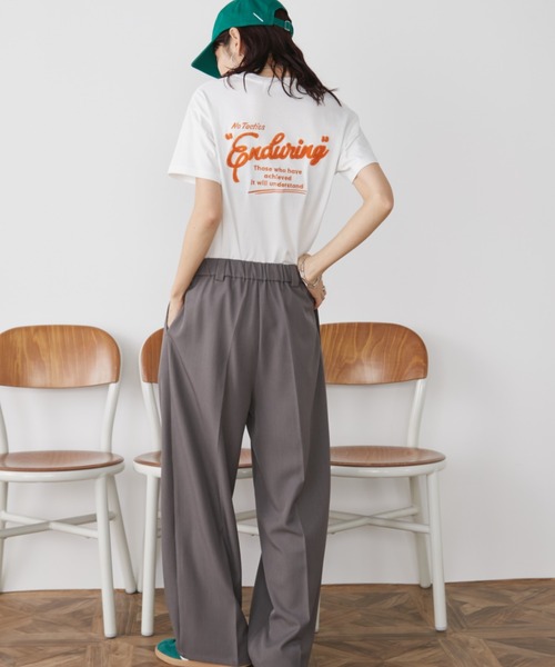 Auntie Rosa Holiday（アンティローザホリデー）の「サガラ刺繍ロゴTEE（Tシャツ/カットソー・レディース・チャコールグレー/アイボリー/ピンク・FREE）」の16枚目の写真