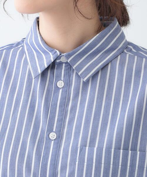 SHOO・LA・RUE（シューラルー）の「【洗える/S-LL】シーズン問わず合わせやすい ベーシックカラーシャツ（シャツ/ブラウス・レディース・ブルー系2/サックスブルー/ホワイト・01/02/03/04）」の19枚目の写真