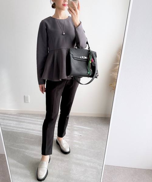 &. NOSTALGIA（アンドドットノスタルジア）の「【ZOZO限定】ポンチペプラムトップス（Tシャツ/カットソー・レディース・ピンク/グレー/ブラック・M）」の18枚目の写真