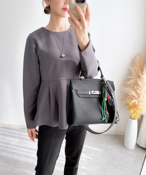 &. NOSTALGIA（アンドドットノスタルジア）の「【ZOZO限定】ポンチペプラムトップス（Tシャツ/カットソー・レディース・ピンク/グレー/ブラック・M）」の17枚目の写真