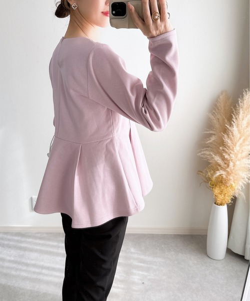 &. NOSTALGIA（アンドドットノスタルジア）の「【ZOZO限定】ポンチペプラムトップス（Tシャツ/カットソー・レディース・ピンク/グレー/ブラック・M）」の19枚目の写真